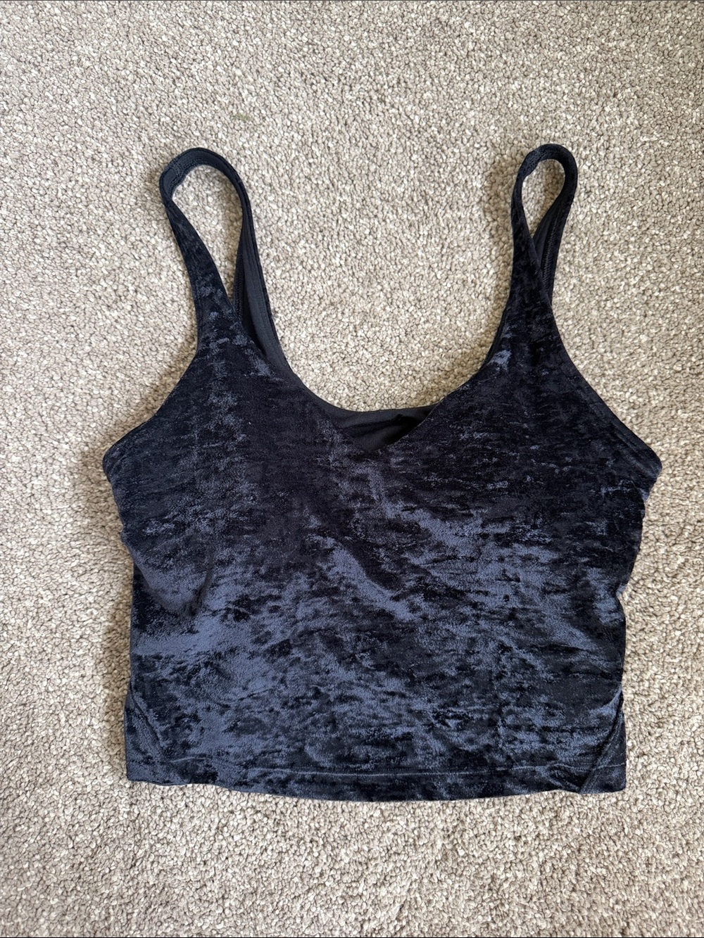 Lululemon Black Velvet Crop Tank Top